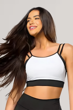 Top Fitness MUVI C/ Tela Dry - Branco