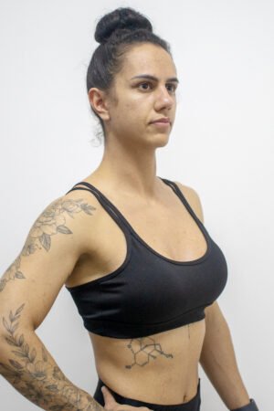 Top MV Fitness Alça Dupla C/ Bojo Removível - Preto