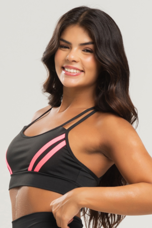 Top MUVI Alça Dupla Com Detalhes Costa em X - Rosa