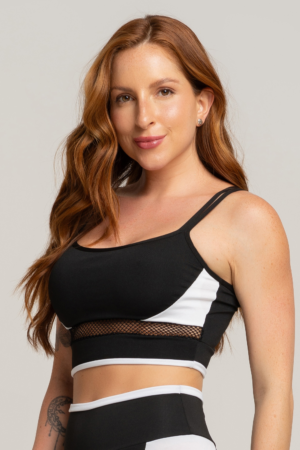 Top MUVI Fitness C/ Alça Dupla Detalhe Tela DRY