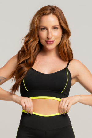 Top MUVI Fitness C/ Detalhe costas em V - Amarelo