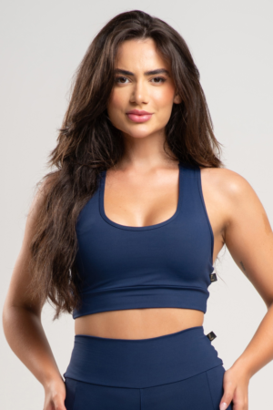 Top MUVI Poliamida nadador com bolso - Azul 