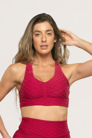 Top MUVI Nadador 3D Micro Bolhas Fitness - Rosa