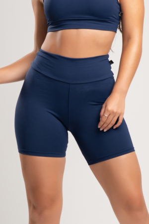 Short MUVI Poliamida Fitness - Alta compressão - Azul