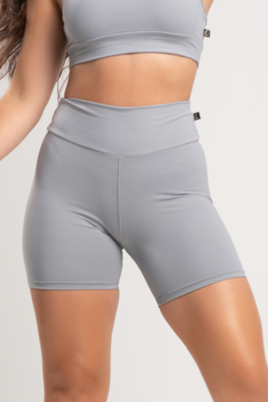 Short MUVI Poliamida Fitness - Alta compressão - Cinza