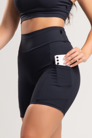 Short MUVI Poliamida c/ Bolso Fitness - Alta compressão