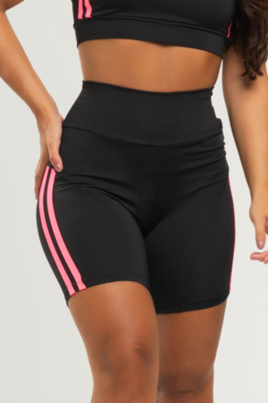 Short MUVI Fitness Listras Laterais - Rosa