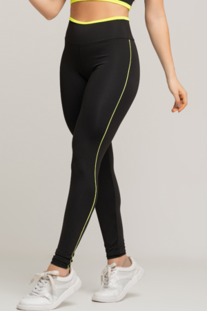 Calça Legging MUVI Fitness c/ Detalhe - Amarelo