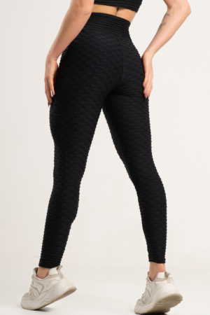 Calça Legging MUVI Fitness 3D Micro Bolhas - Preto