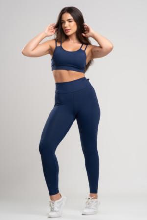 Conjunto MUVI Poliamida com Alça Dupla Fitness - Azul