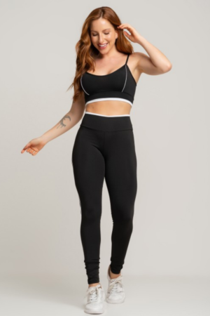 Conjunto MUVI Fitness C/ Detalhe - Branco (Top+Calça)