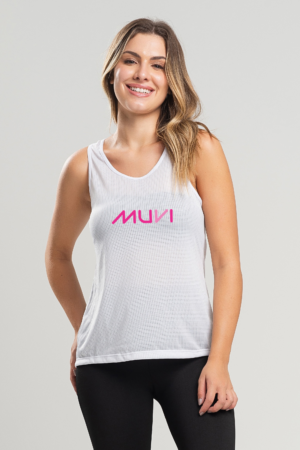 Camiseta Exclusiva Regata Dryfit MUVI Fitness - Branco