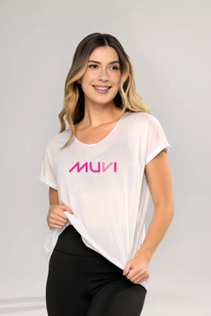 Camiseta Exclusiva Dryfit MUVI Manguinha Curta - Branco