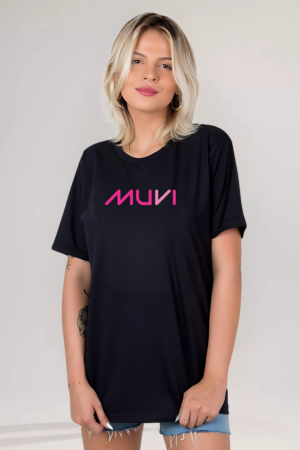 Camiseta Exclusiva MUVI Preta - Rosa
