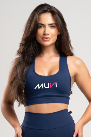 Top Exclusivo MUVI Poliamida nadador com bolso - Azul