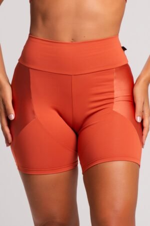 Short MUVI Poliamida Detalhes c/ Brilho - Laranja